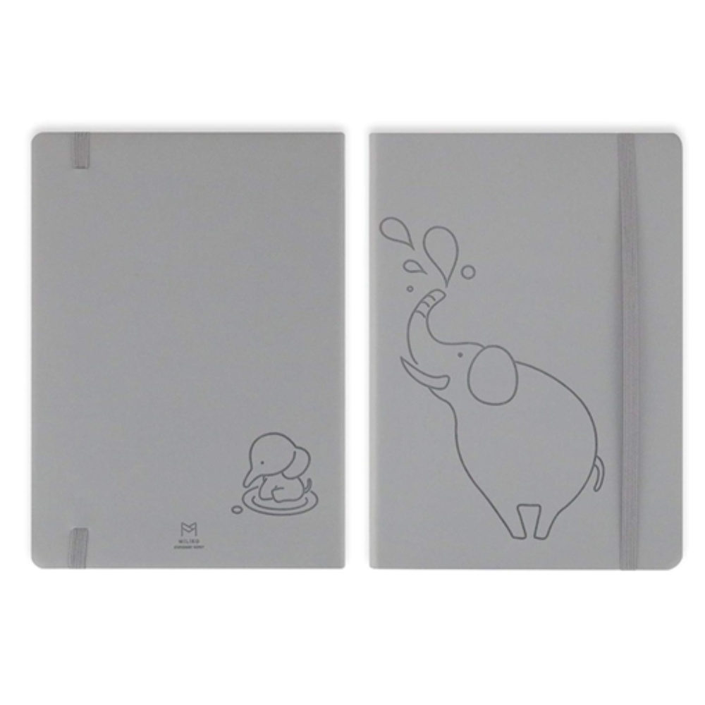 Grey Elephant A5 Soft Touch Cover Banded(Ruled)